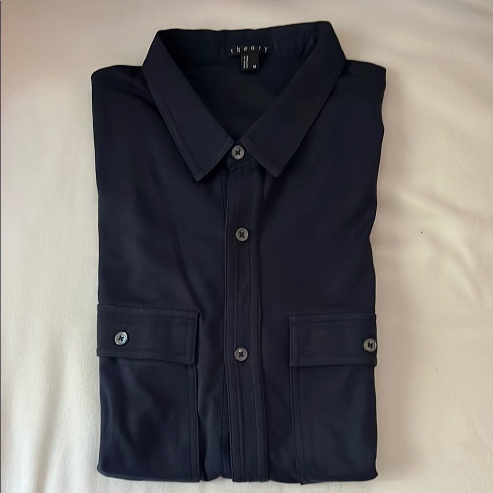 Theory Midnight Blue Button-Up Shirt